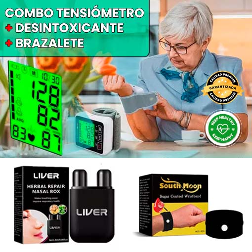 COMBO TENSIÓMETRO + DESINTOXICANTE + BRAZALETE