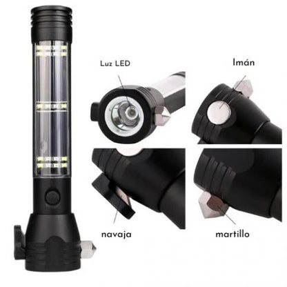 Linterna LED Multifuncional COBLINTERNA LED MULTIFUNCIONAL COB 😍🔦 ¡Linterna, martillo, powerbank, TODO EN 1!