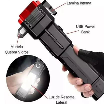 Linterna LED Multifuncional COBLINTERNA LED MULTIFUNCIONAL COB 😍🔦 ¡Linterna, martillo, powerbank, TODO EN 1!